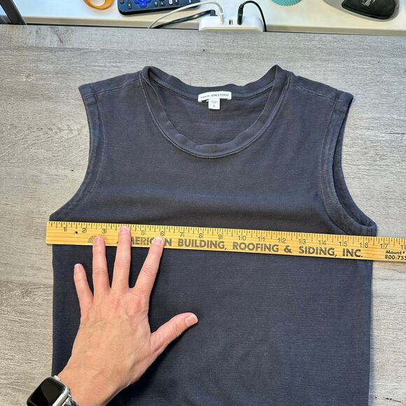 James Perse Sleeveless Black Dress Knit Denim Pockets Tie Waist Size 0 XS - Picture 10 of 12